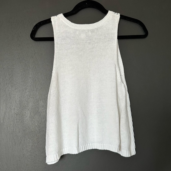 AEO White Knit Sleeveless Sweater Tank - Size Small. - Picture 3 of 5